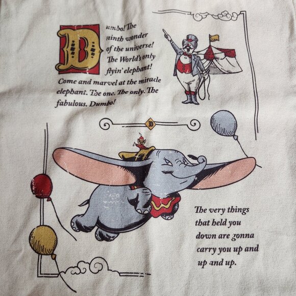 NWT Disney Dumbo Canvas Tote Bag Authentic Dance Bag Travel - Picture 3 of 10